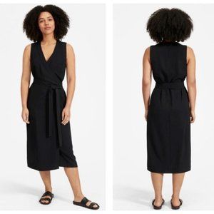 Everlane Japanese GoWeave Sleeveless Wrap Dress Black Size 8